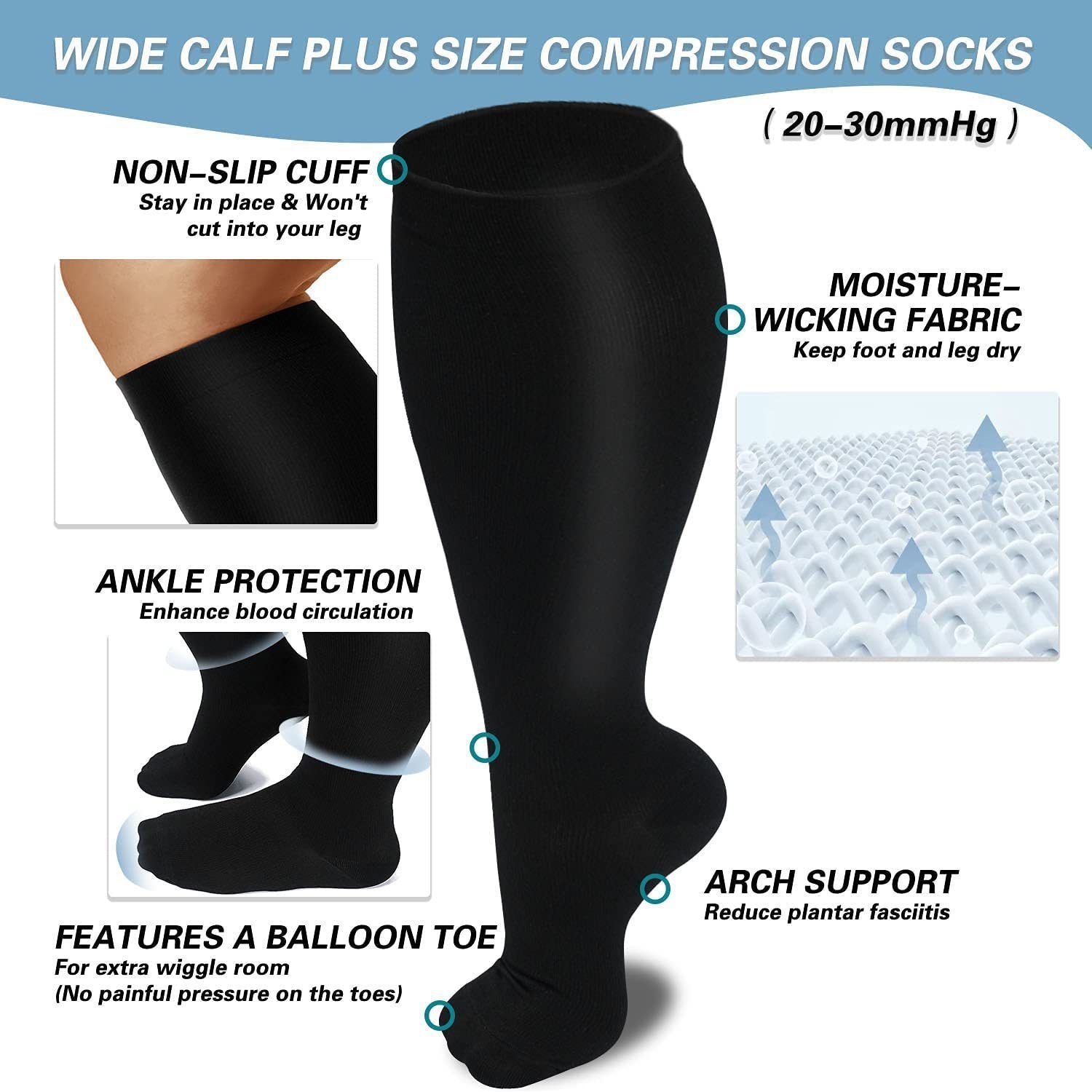 Women's Large Over-the-knee Calf Socks - Mubimart -  