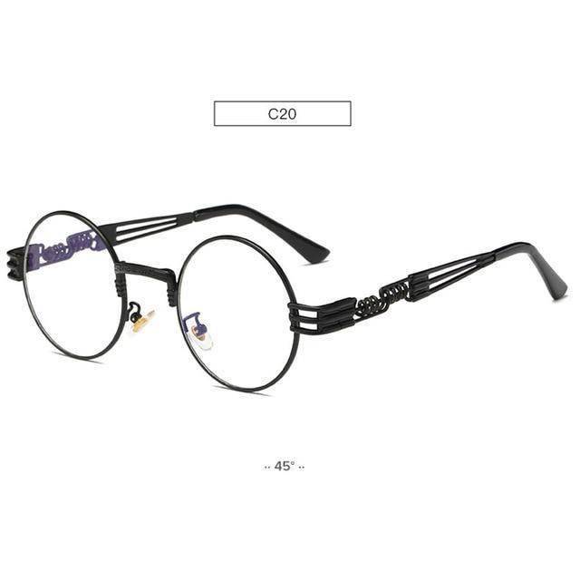 Gold Metal Fashion John Lennon Round Sunglasses Steampunk Sunglasses Mens Womens Retro Vintage Coating Mirrored Eyewear Shades - Mubimart