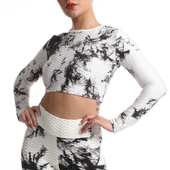 Jacquard Workout Clothes Hollow Sports Top - Mubimart -  