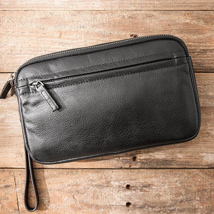 Mens Fashion Casual Leather Clutch Bag - Mubimart