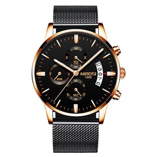 Men Watch Chronograph Sport Mens Watches Top Brand Luxury Waterproof Full Steel Quartz Gold Clock Men Relogio Masculino - Mubimart