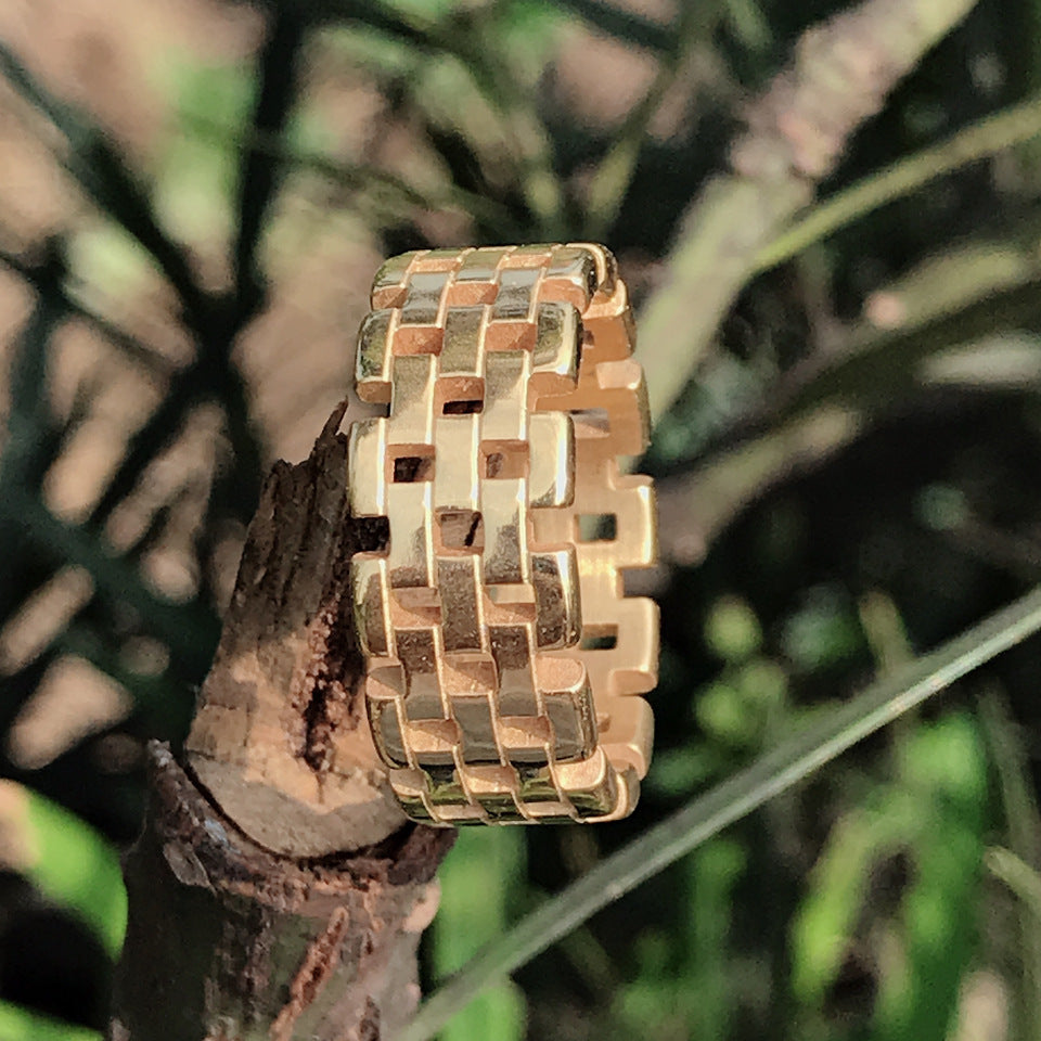 Schmuck Titan Stahl Hohl Kette Ring Männer Und Frauen Edelstahl