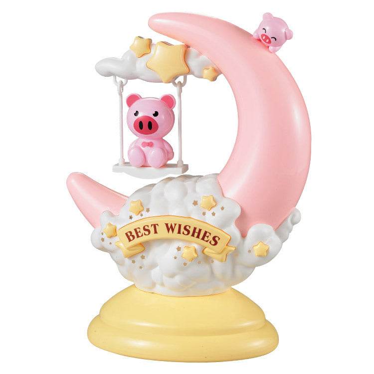 Cartoon moon table lamp - Mubimart