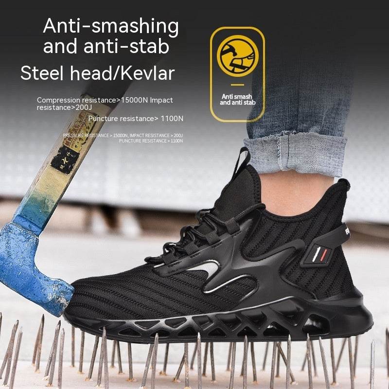 Anti Smashing And Anti Piercing Steel Toe Safety Shoes - Mubimart