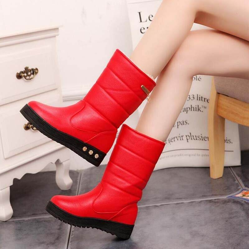 Plush padded snow boots - Mubimart