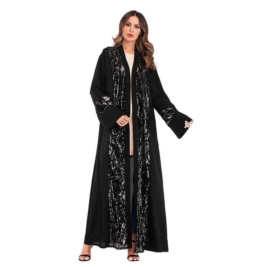 Sequin Patchwork Cardigan Robe For Women - Mubimart -  