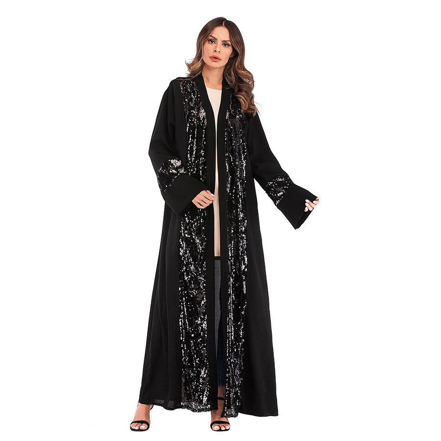 Sequin Patchwork Cardigan Robe For Women - Mubimart