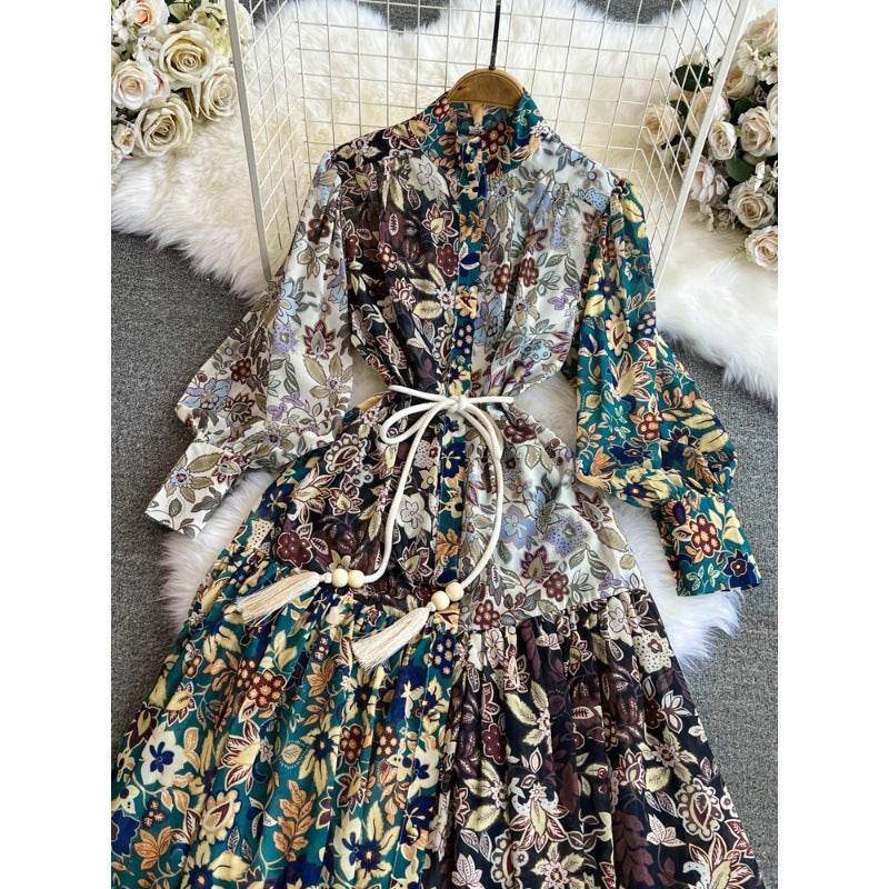 A-line Printed Formal Dress For Women - Mubimart