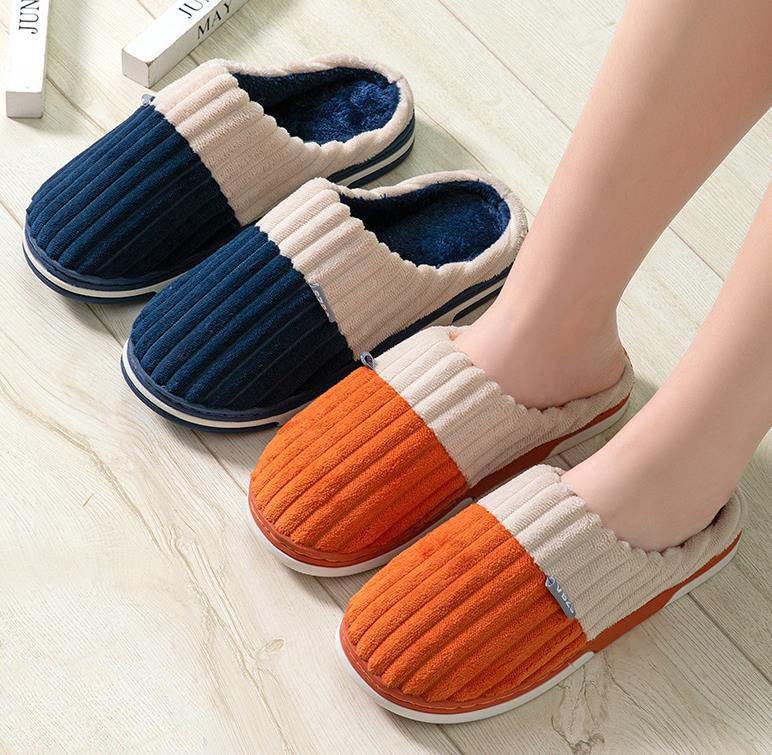 Unisex Winter Slippers Corduroy Shoes Couples Bedroom Slippers Women Men - Mubimart -  