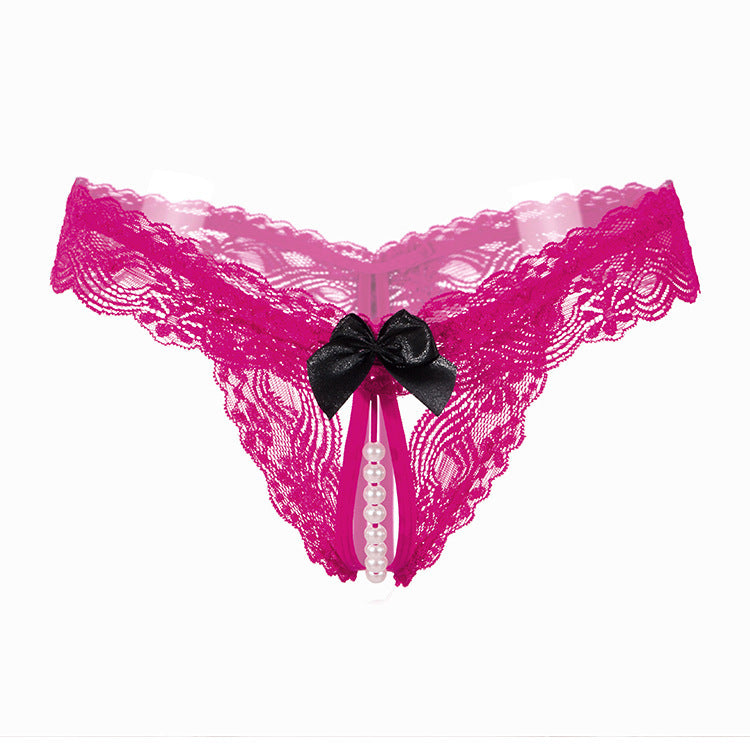 Women's Sexy Thong With Beads - Mubimart -  