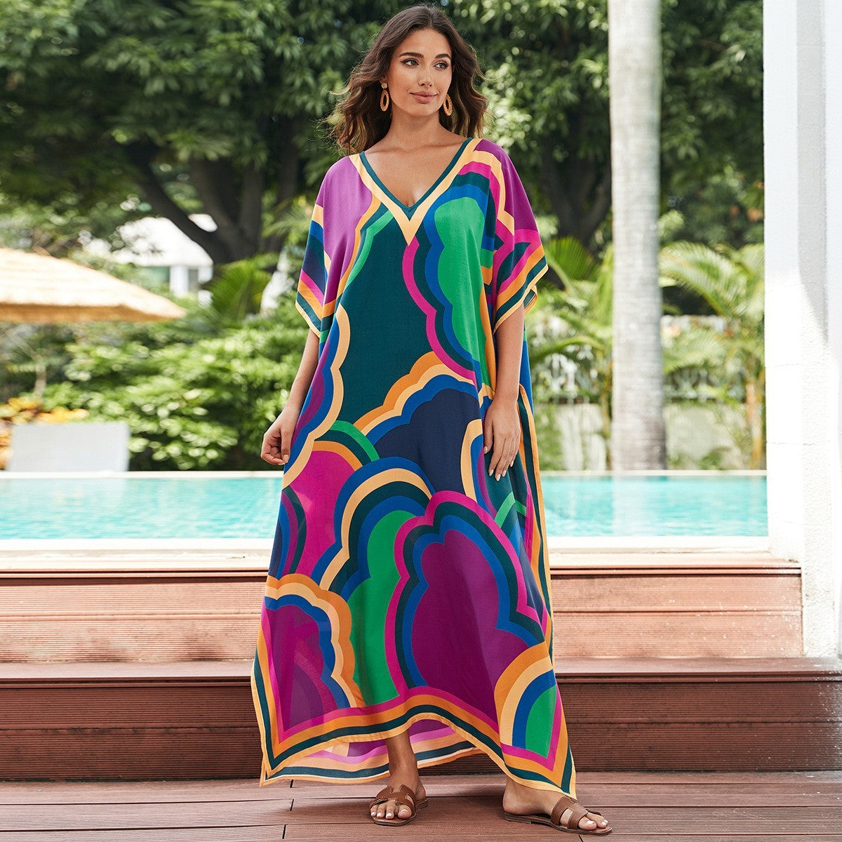 Plus Size Robe Blouse Beach Bikini Vacation Coat Dress Women - Mubimart -  