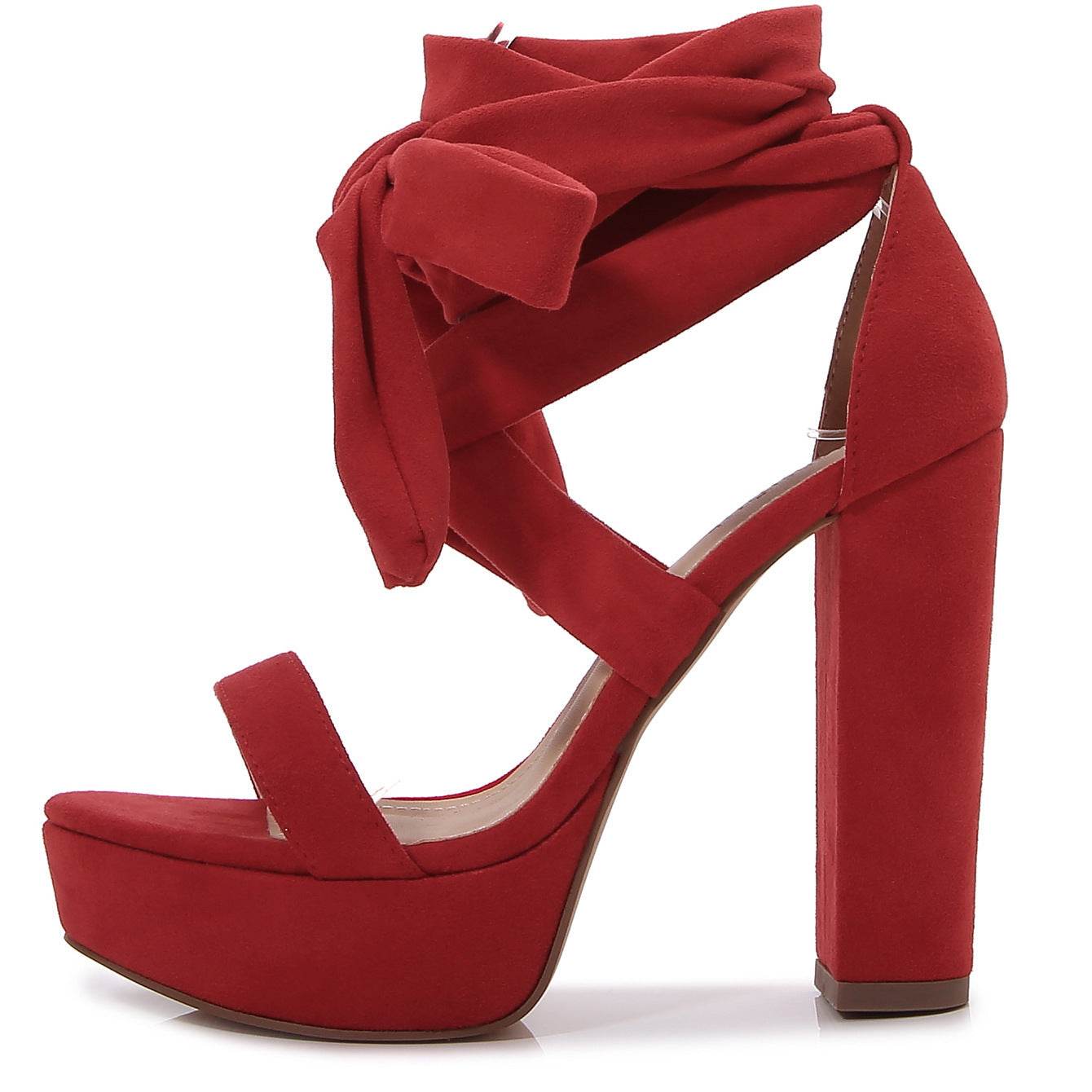 Women's Solid Color Peep-toe Waterproof Platform Bag Heel Chunky Heel High Heels - Mubimart