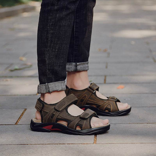 Outdoor Sandals Beach Leather Roman Sandals - Mubimart