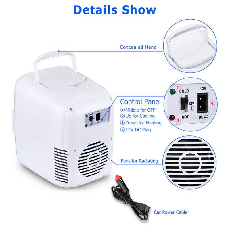 4L Car Refrigerator Mini Small Cooling And Warming Box Refrigeration Refrigeration Car - Mubimart