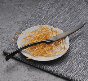 4PCS Set Black Stainless Steel Cutlery Korean Dinnerware Set Gifts Mirror Polishing Silverware Sets Scoop Knife and Fork Sets - Mubimart