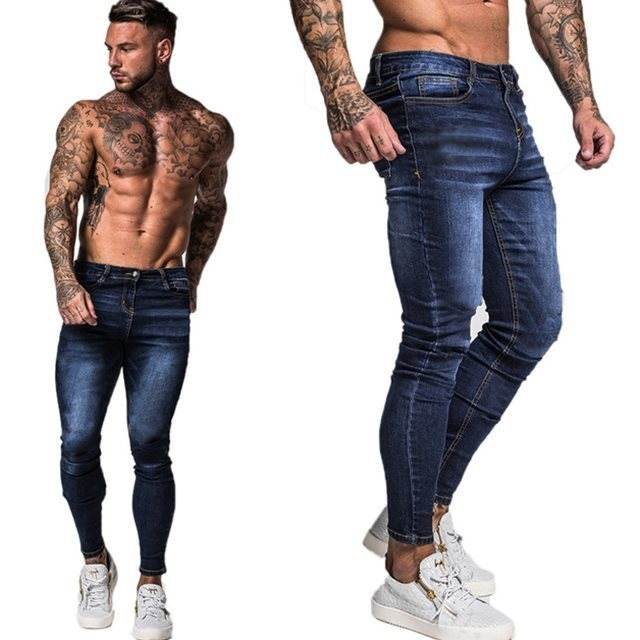Patchwork Pants Jeans Men's Fit - Mubimart