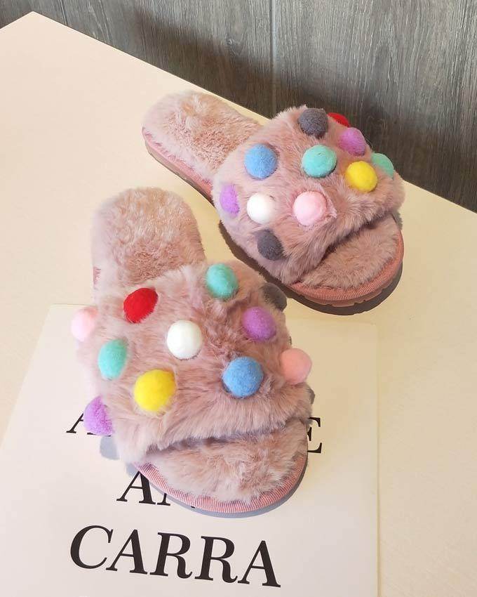 Cute Indoor Warm Plush Slippers Women - Mubimart