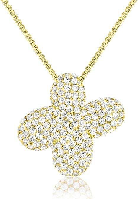 Brass Zircon Balloon English Letter Necklace - Mubimart