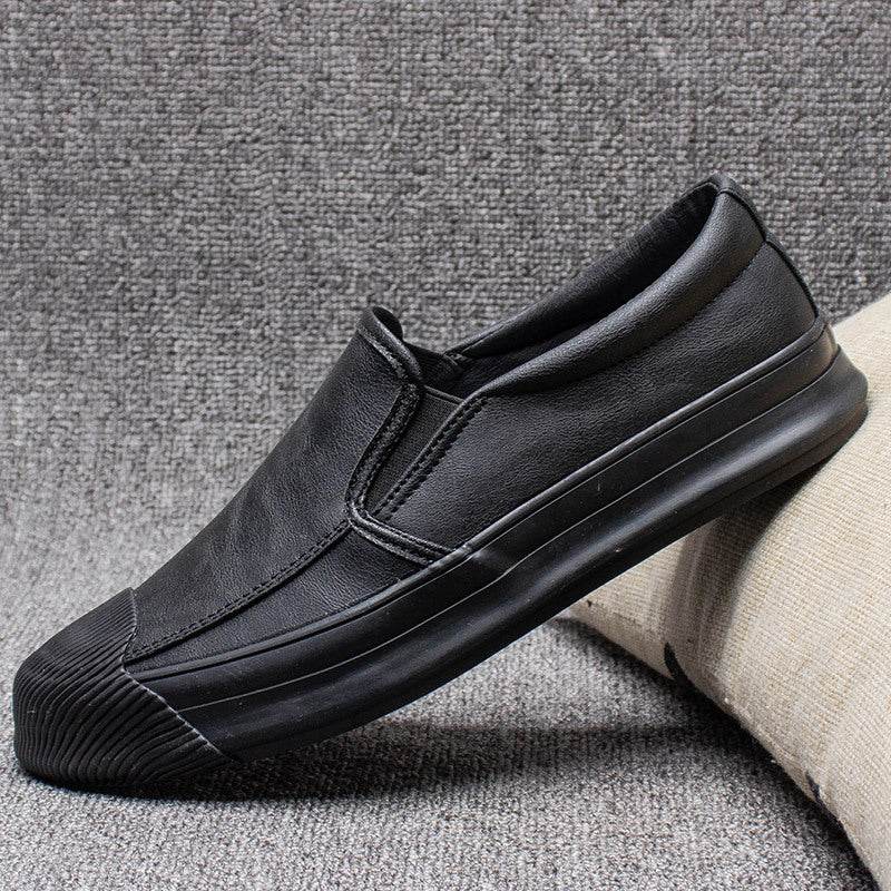 Mens Casual Leather Rubber Shoes - Mubimart