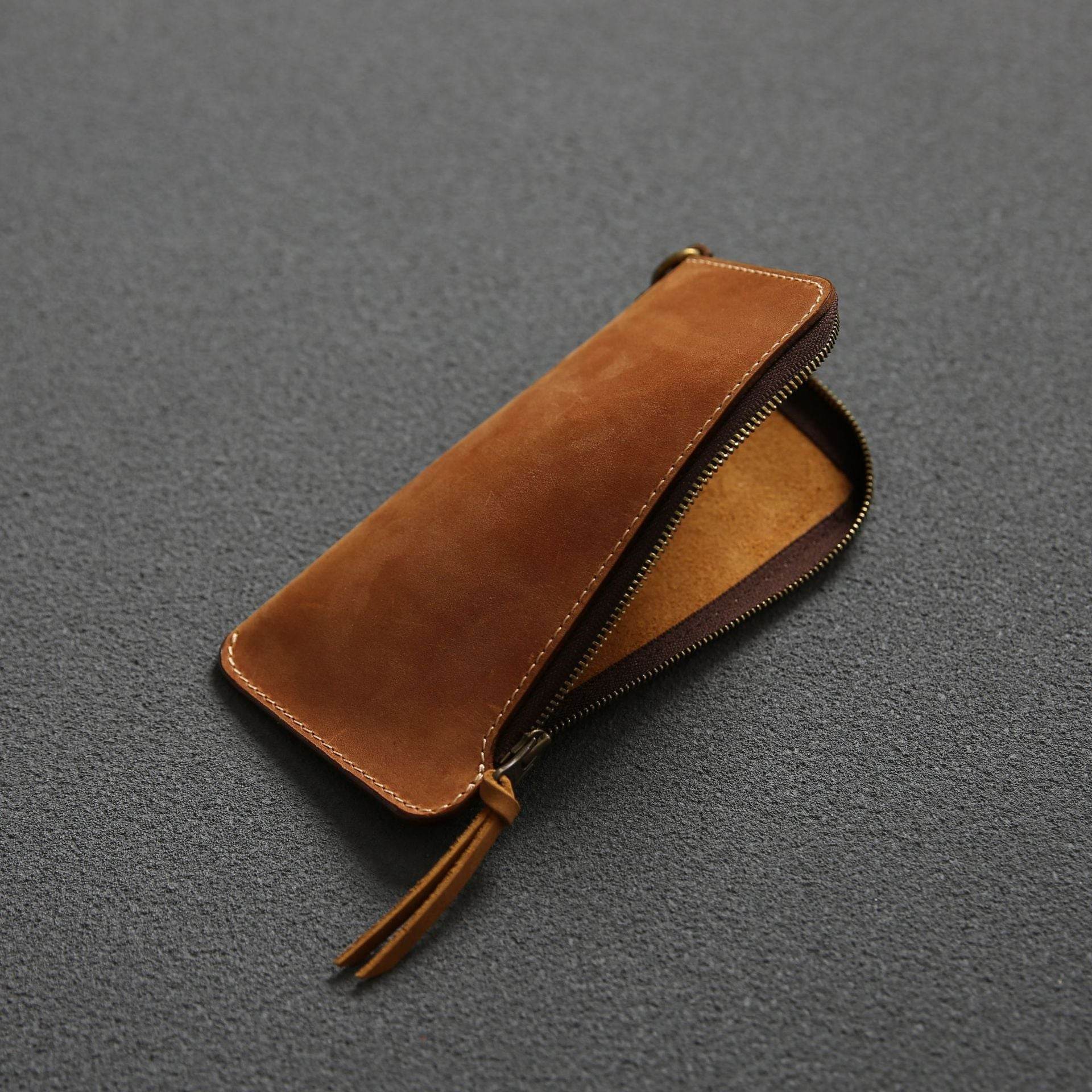 Wallet Top Layer Leather Belt Zipper Wallet - Mubimart