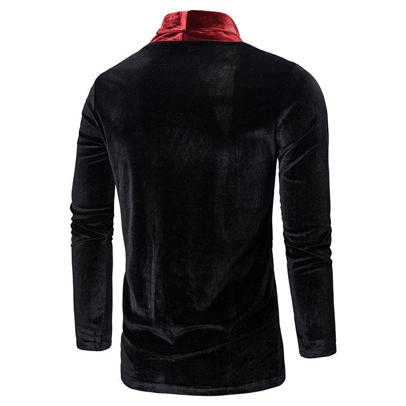 Ouma Mens Placket Hit Color Personality Jacket Cardigan Jacket - Mubimart