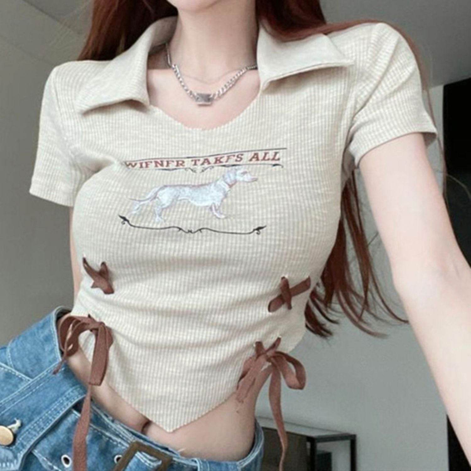 Chinese Short Sleeved T Shirt For Women - Mubimart