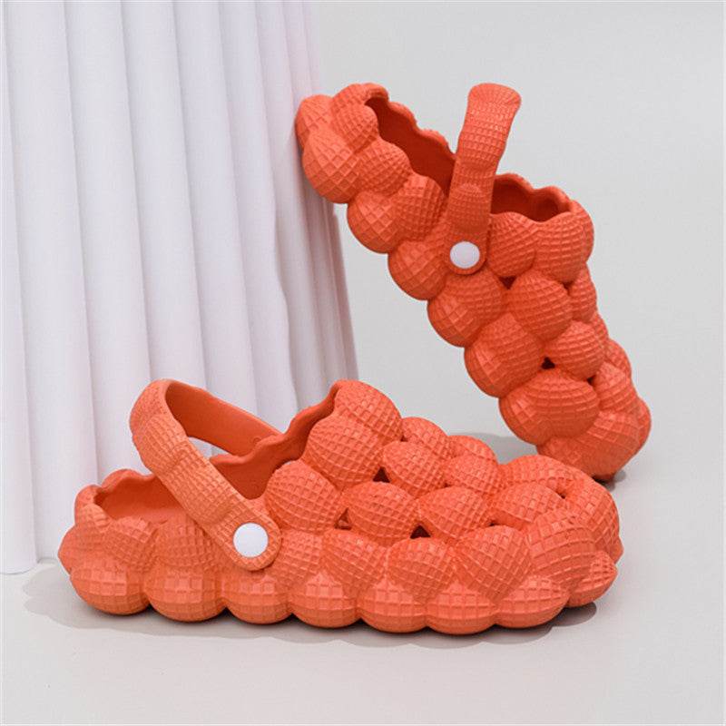 Womens Soft Sole Bubble Clogs Lightweight Solid Color Slippers - Mubimart