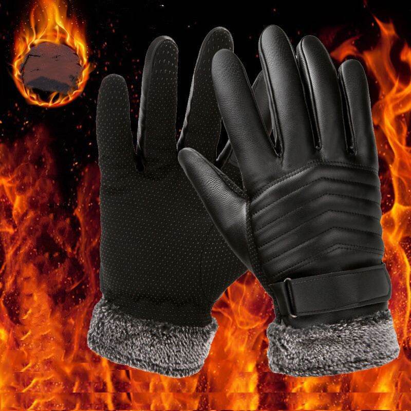 New Men's Touch Screen Leather Gloves - Mubimart