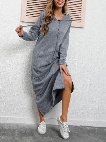 Plus Size Long Sweater Hoodie - Mubimart