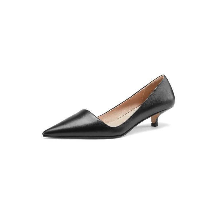 Fairy Shoes Mid-heel Single Shoes Simple Pointed Toe Stilettos Pumps Stiletto Shoes - Mubimart