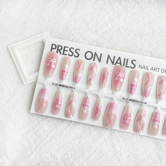 Dopamine Sweet Cool Butterfly Dark French Fake Nail Tip