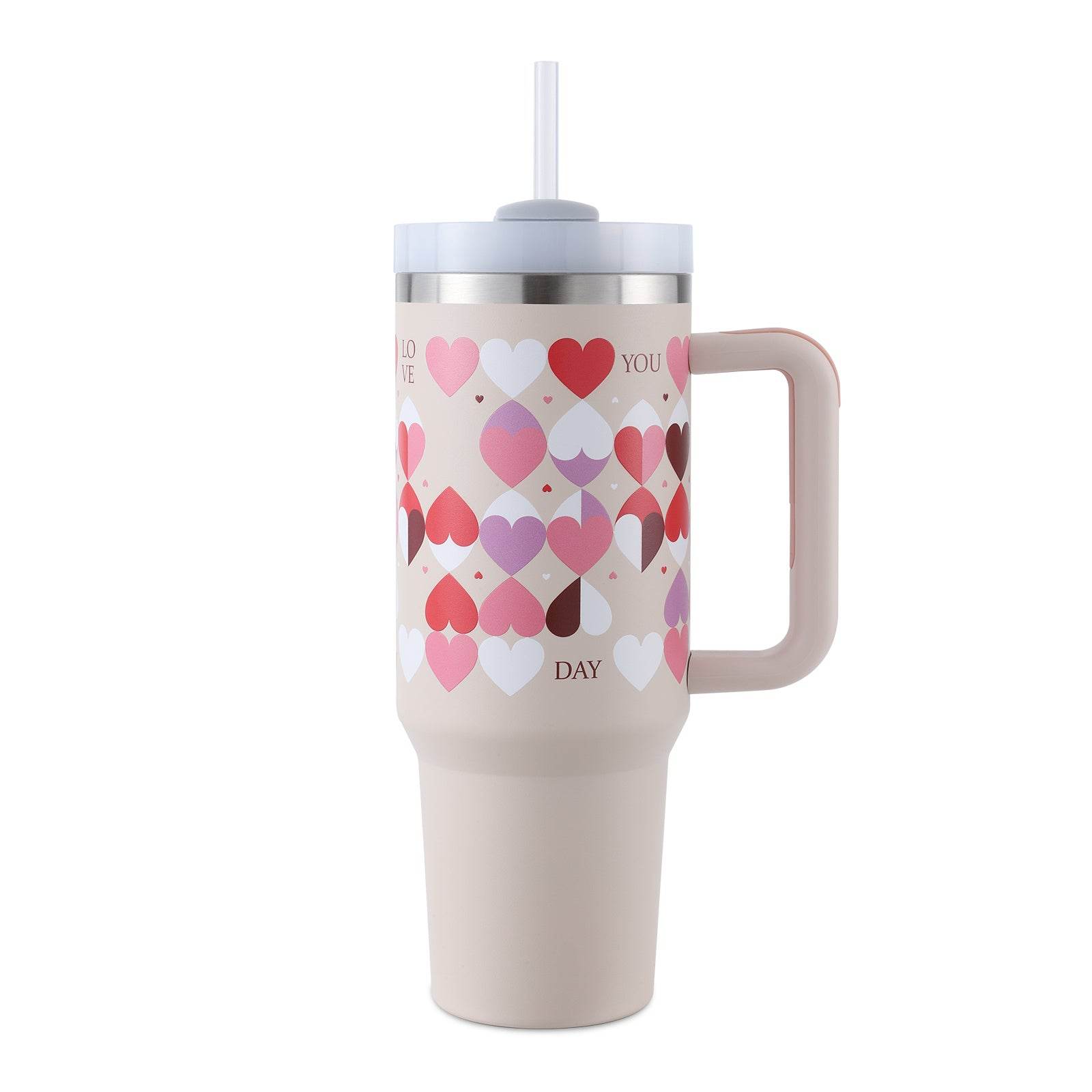 40oz Straw Coffee Mug With Handle Portable Car Stainless Steel Water Bottle Large Capacity Travel Bisphenol A Free Mug - Mubimart