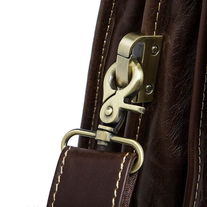First Layer Cowhide Mens Bag Retro Trendy Texture Handbag - Mubimart