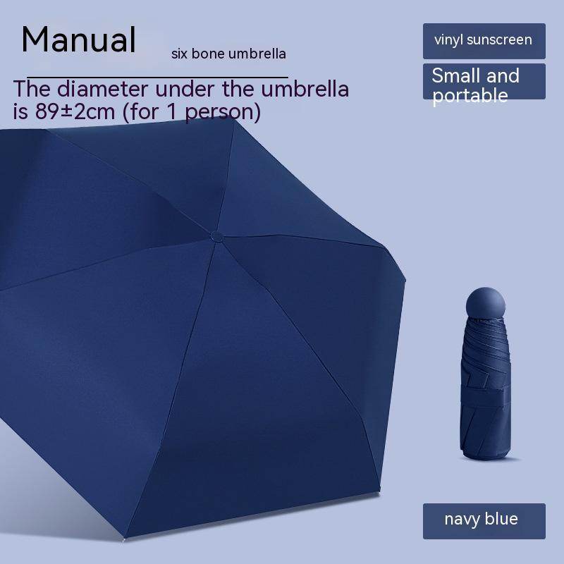 Mini Five-fold Umbrella Capsules Sun Umbrella Sun Protection UV Protection - Mubimart