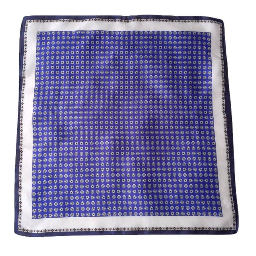 Square Imitated Silk Scarves Geometric Pattern - Mubimart