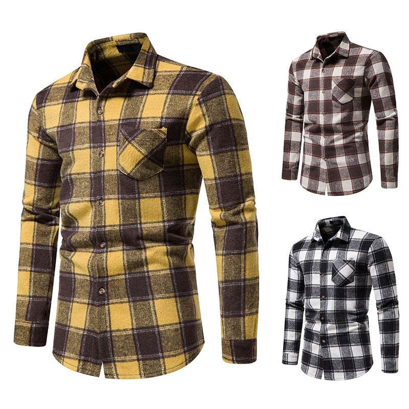 Thick Warm Woolen Cloth Flannel Casual Shirt Base Men's Shirt - Mubimart