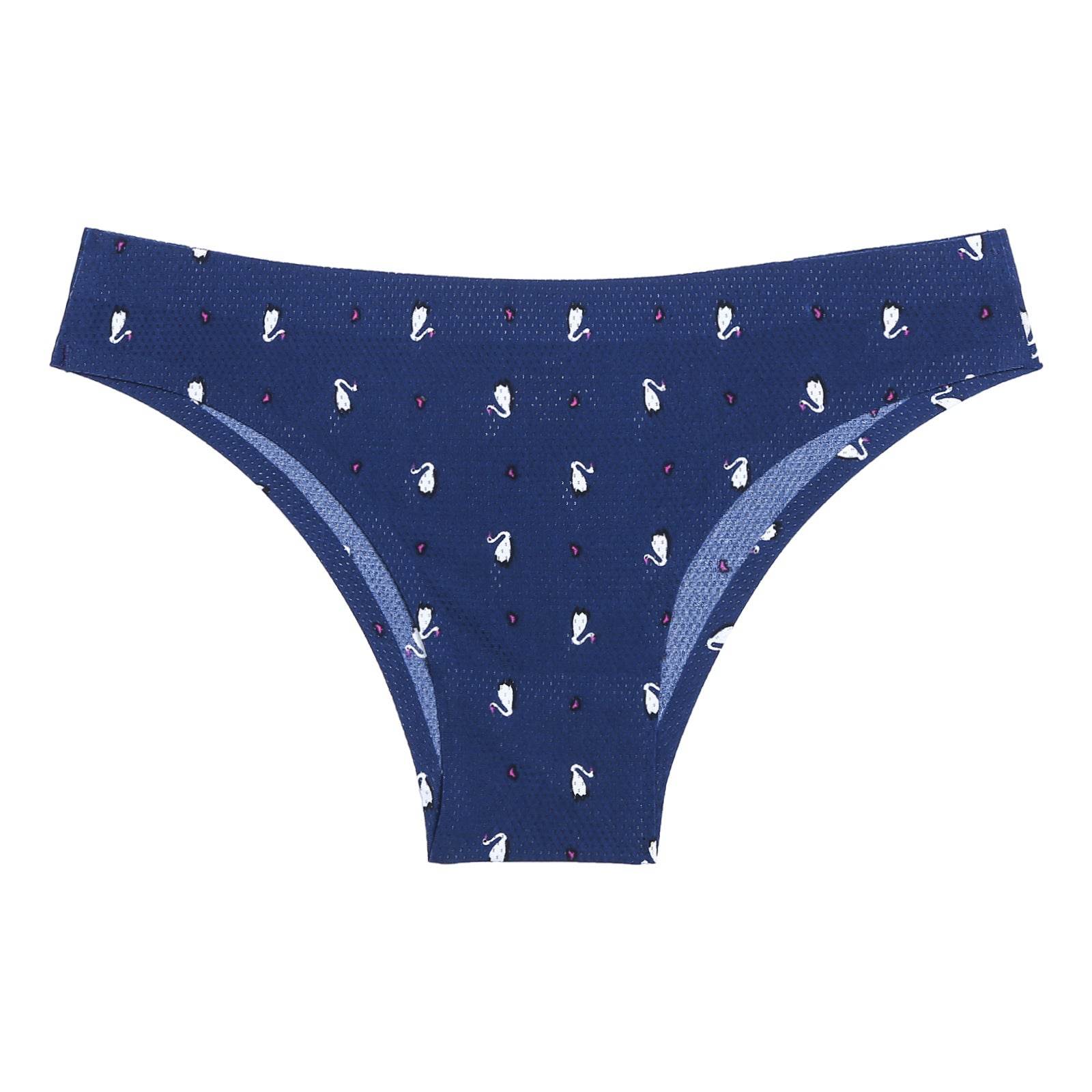 Breathable Printed Seamless Floral Briefs For Women - Mubimart