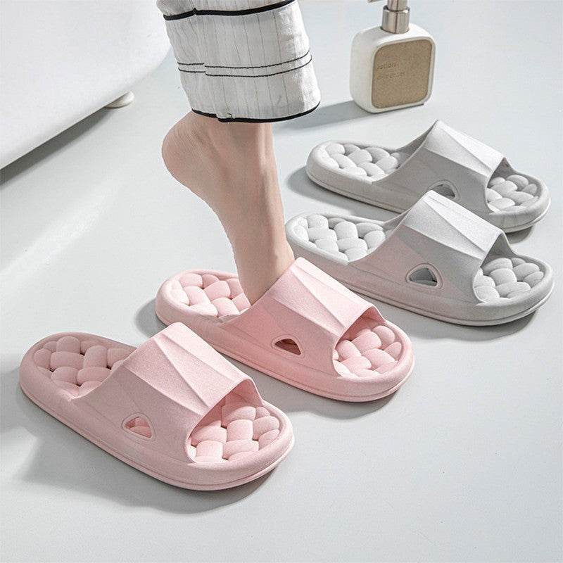 New Woven Texture Non-slip Slippers For Women Summer Indoor Floor Bathroom Home Slipper Men House Shoes - Mubimart
