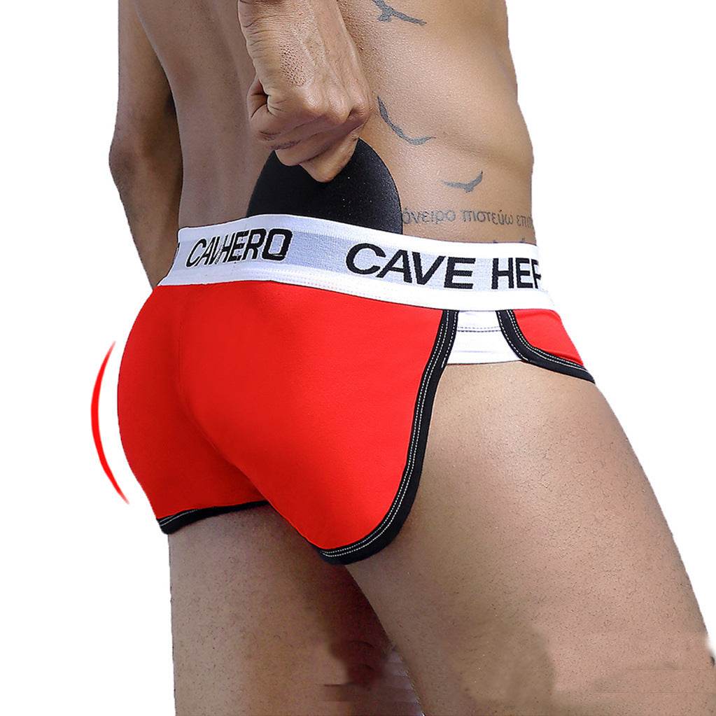 Mens Briefs Sponge Mold Cup Buttock Enrichment Buttock Lifting Underwear - Mubimart