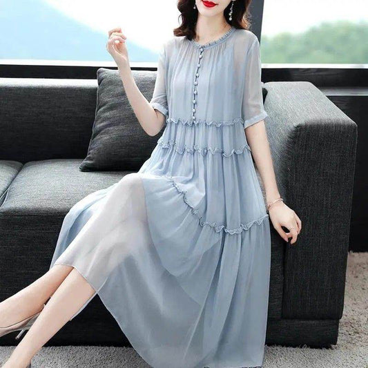 Loose Temperament Slimming Midi Dress - Mubimart