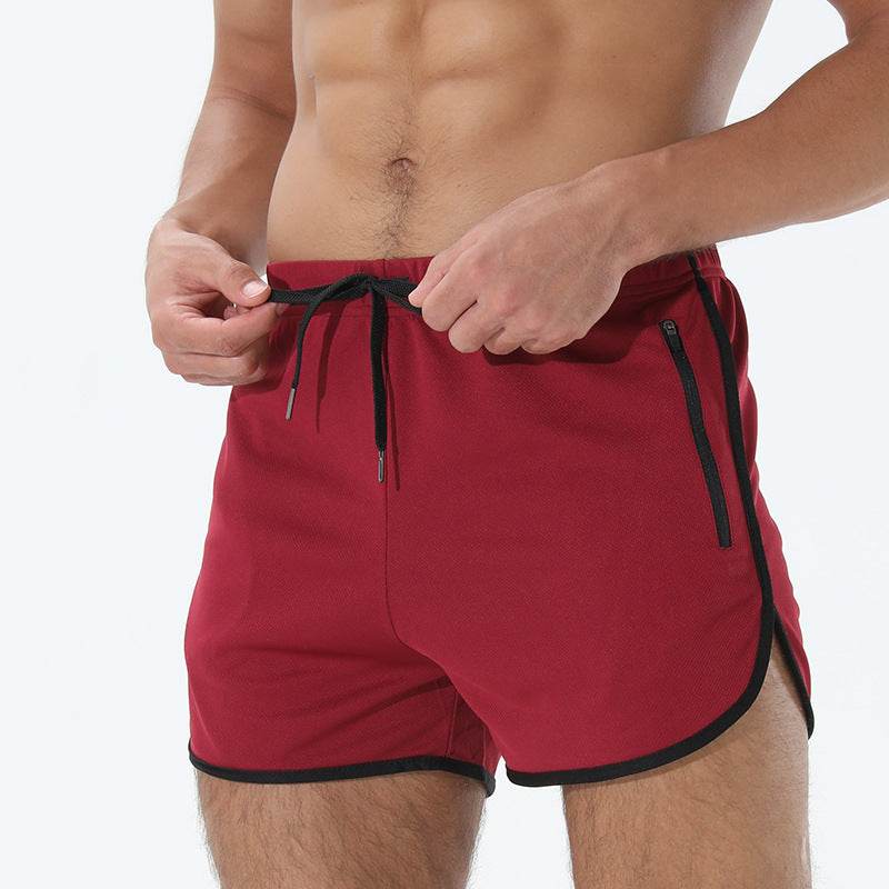 Men's Fashion Quick-drying Workout Zipper Pocket Shorts - Mubimart