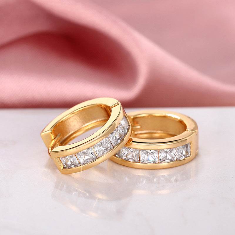 Temperament Wild Fashion Men And Women Square Simple Earrings - Mubimart