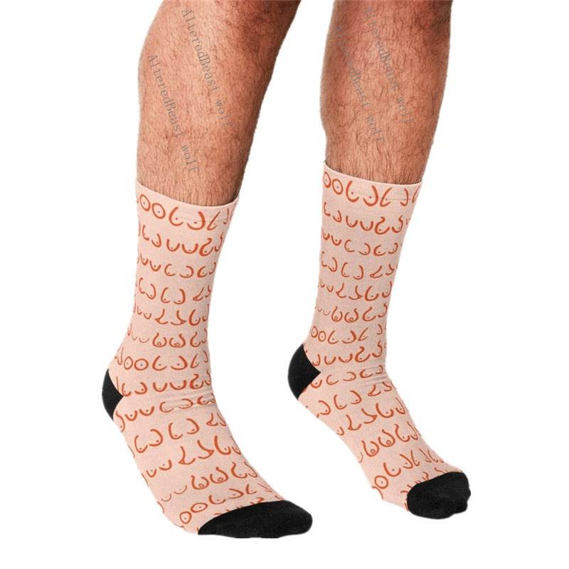 Men's Cartoon Unique Europe And America Cross Border Athletic Socks Digital Printing Lovers' Socks - Mubimart