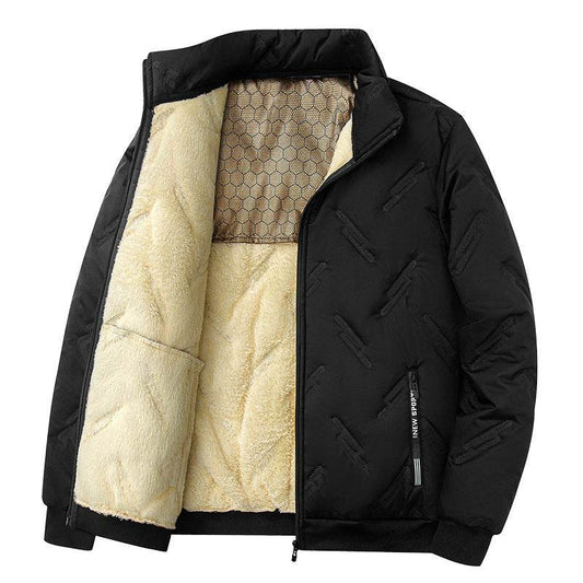 New Graphene-design Cotton Coat Winter Warm Thickened Fleece Jacket Fashion Casual Mens Clothing - Mubimart