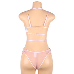 Plus Size Lingerie Embroidered Collar Cutout Set - Mubimart -  