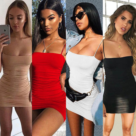 Women's Simple Camisole Sheath Dress - Mubimart