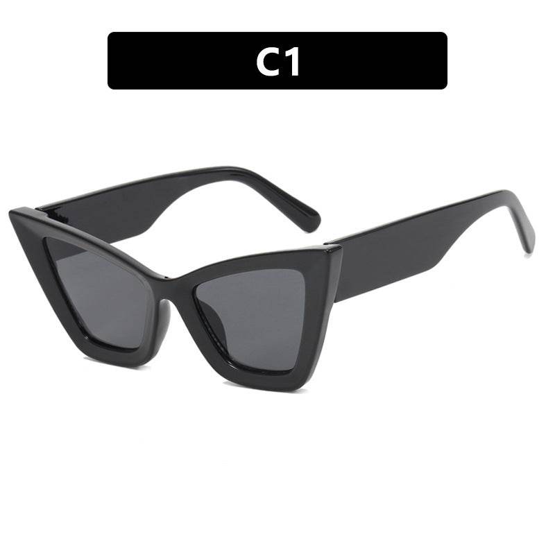Large Frame Cat Eye Simple Sunglasses - Mubimart