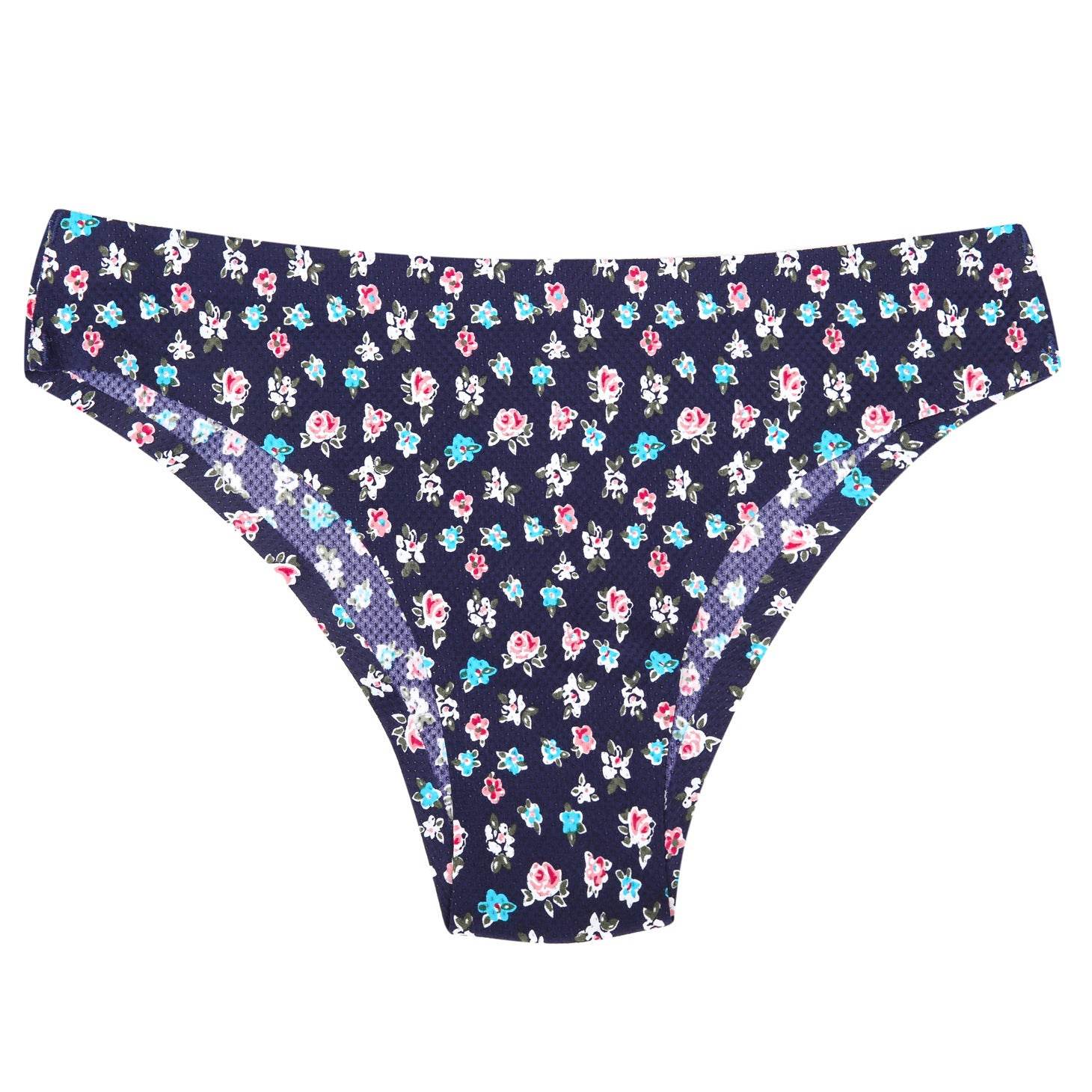 Breathable Printed Seamless Floral Briefs For Women - Mubimart