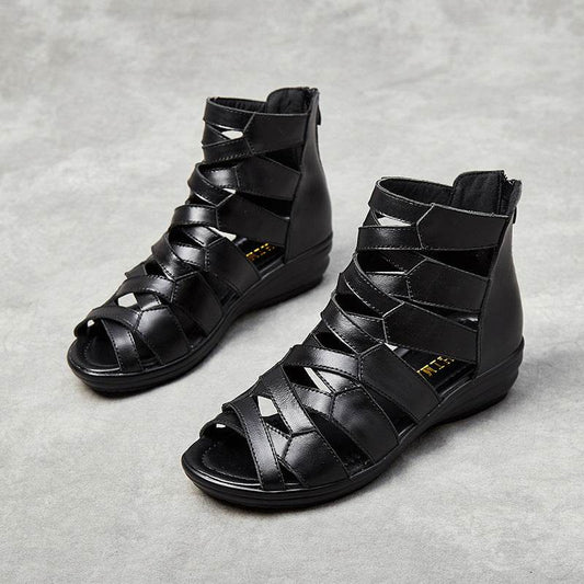 Women's Fashion Wedge Flat Sandals - Mubimart