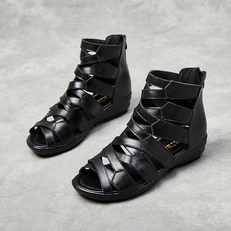 Modische flache Sandalen mit Keilabsatz für Damen